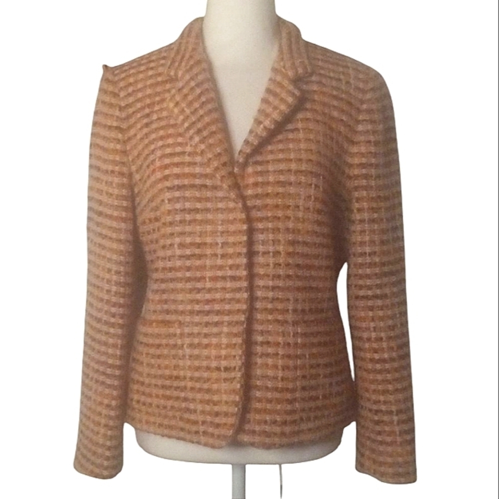 Talbot's Women's Wool Tweed 2 Hidden Button Blazer Lined Size 8 Petite - Picture 3 of 10